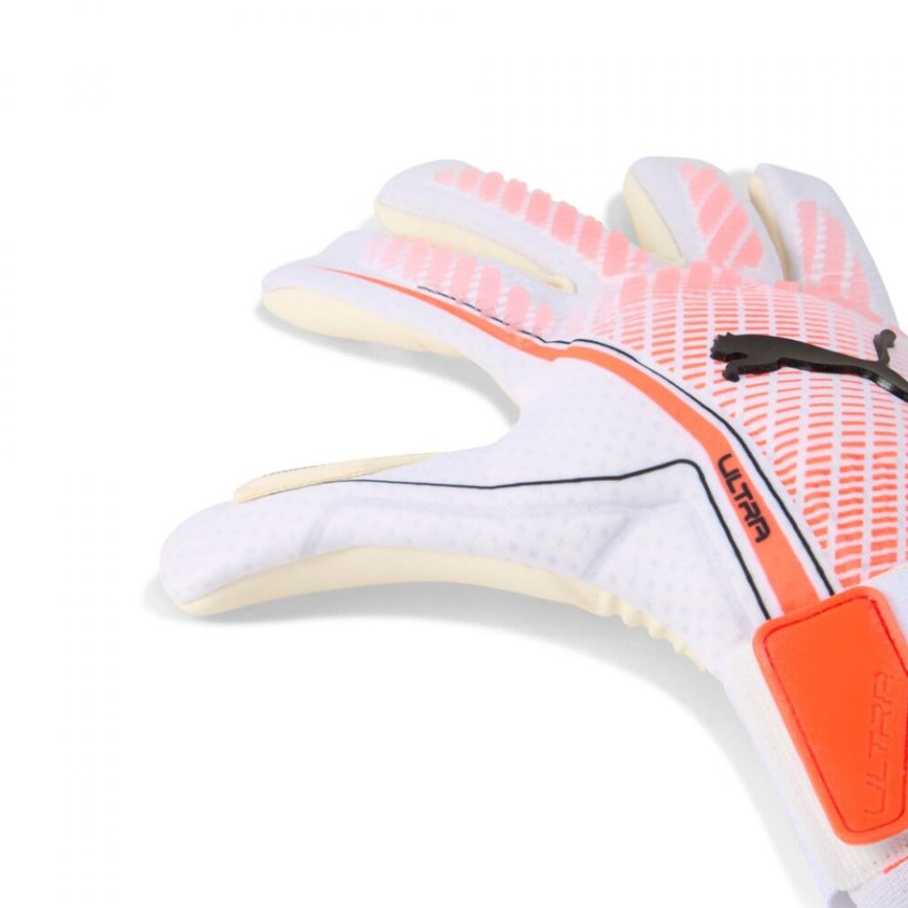 PUMA Football Soccer Ultra Ultimate Hybrid GoalKeeper Gloves White Red Black 7 8 - Picture 2 of 12